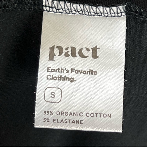 PACT Organic Cotton Fit And Flare Dress Black/White peekaboo Back Size Small - Picture 12 of 13